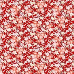 Tissu Chichi Percale Imprimé Corail 