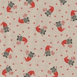 Tissu Tomte Love Fond Coloris Lin 