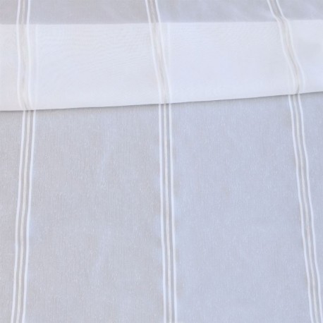 Tissu Voile Rayures Filete Coloris Lin Academia 