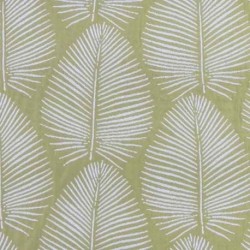 Tissu Jacquard Pisco Grosse Feuille Fond Vert Anis