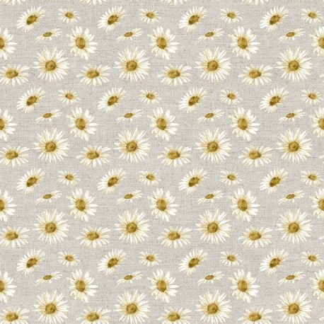 TissuImprimé Maravilla Marguerites Beige