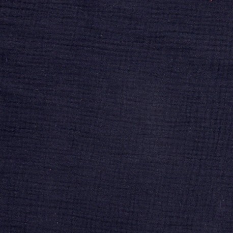 Tissu Francine Double Gaze Unie Indigo 