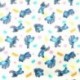 Tissu Licence Lilo&stitch Patch Imprimé Multico Fond Blanc