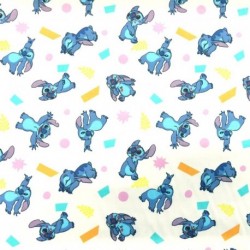 Tissu Licence Lilo&stitch Patch Imprimé Multico Fond Blanc