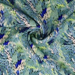 Tissu Viscose Imprimé Bergame Bleu