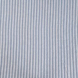 Tissu Poly Coton Seersucker Rayure Bleu Ciel 