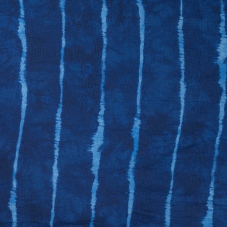 Tissu Viscose Nylon Imprimé Lignes Bleu