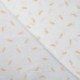 Tissu Double Gaze Brodée Feuille Dorée