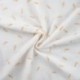 Tissu Double Gaze Brodée Feuille Dorée