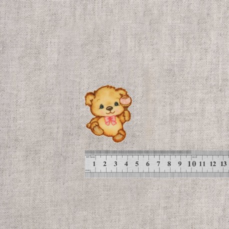 S ecusson petit ours - Hochet rose