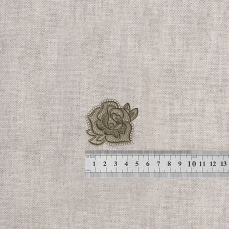 S ecusson en dentelle - Rose lin
