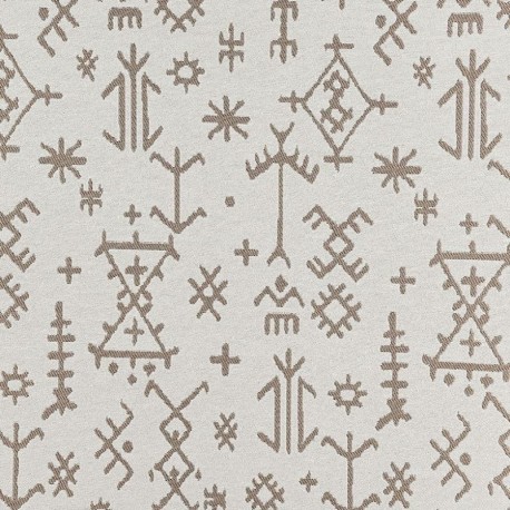 Tissu Jacquard Mescal Ethnique Beige