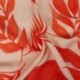 Tissu Rayonne Imprimée Feuillage Rouge 