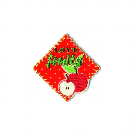 Ecusson love food - Fruits 4,5x4,5
