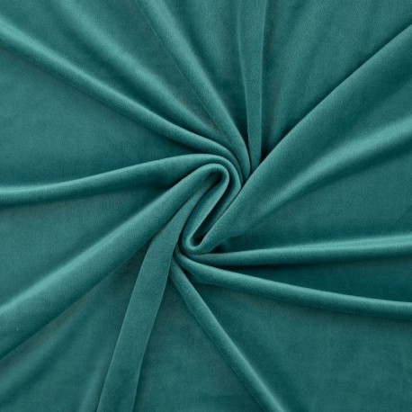 Tissu Chilly Velours Uni Petrole 