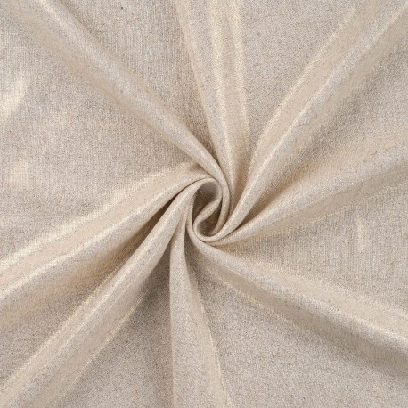 Tissu Viscose Lin Uni Foil Sable 