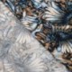 Tissu Satin de Viscose Imprimé Abstrait Bleu