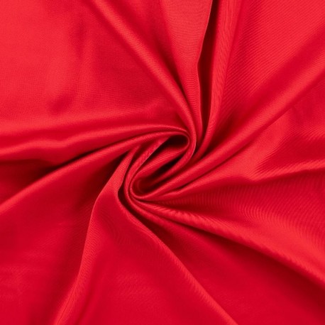 Tissu Viscose Satin Uni Rouge 