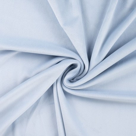 Tissu Chilly Velours Uni Bleu Ciel
