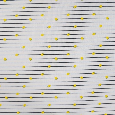 Tissu Jersey de Coton Imprimé Citron Jaune