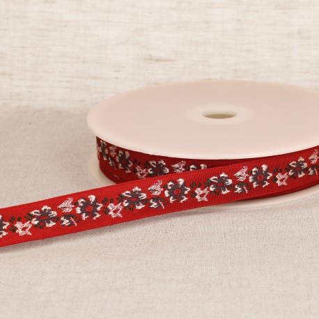 Galon jacquard fleurs