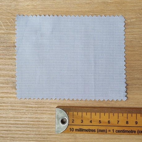 Tissu Polycoton Pied de Poule Fin Bleu