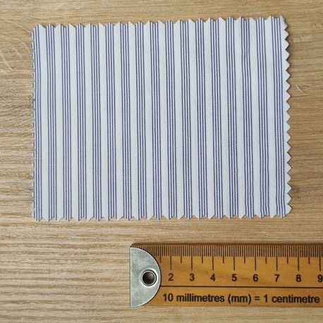 Tissu Polycoton Rayures Texturées Bleu