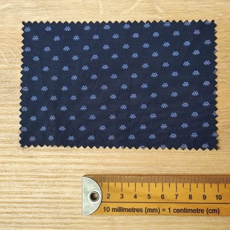 Tissu Polycoton Motif Pixel Marine