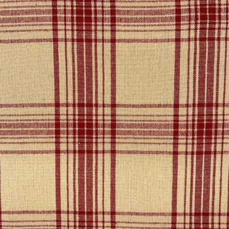 Tissu TisséTeint Ascot Gros Carreaux Rouge 