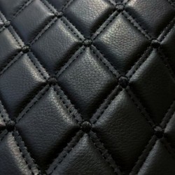 Tissu Simili Matelasse Scyli Noir