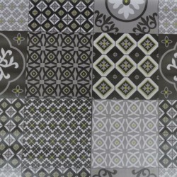 Tissu Toile Ciree Kario Noir 
