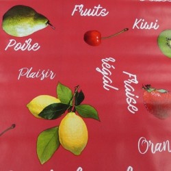 Tissu Toile Ciree Fruiti Rouge 