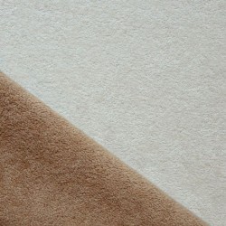 Tissu Sweet Aspect Eponge Double Face Ecru Marron
