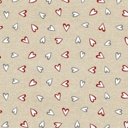 Tissu Toile Loneta Adore Coeur