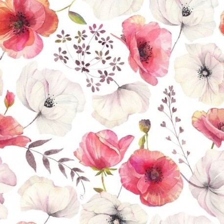 Tissu Toile Loneta Mabel Fleur