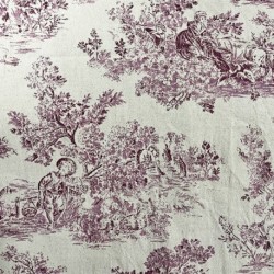 Tissu Gabrielle Toile de Jouy Rouge
