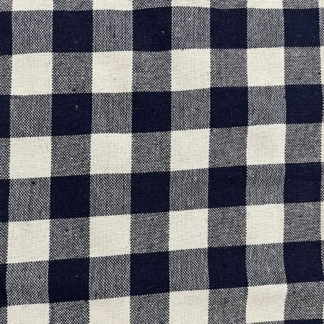 Tissu Celestin Carreaux Indigo 