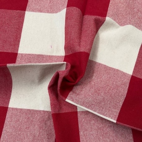 Tissu Big Celestin Gros Carreaux Rouge 