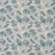 Tissu Jersey de Coton Bio Imprimé Feuille Bleu