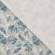 Tissu Jersey de Coton Bio Imprimé Feuille Bleu