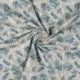 Tissu Jersey de Coton Bio Imprimé Feuille Bleu