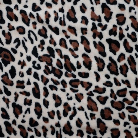 Tissu Polaire Imprimé Leopard Sable