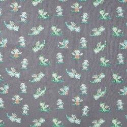 Tissu Jersey de Coton Imprimé Dino Bleu