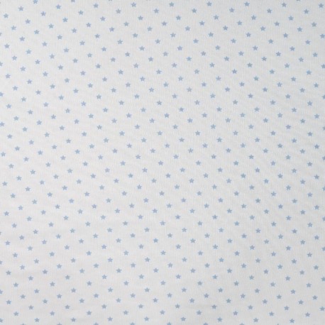 Tissu Jersey de Coton Imprimé Etoile Bleu