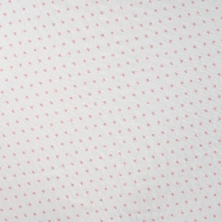 Tissu Jersey de Coton Imprimé Etoile Vieux Rose