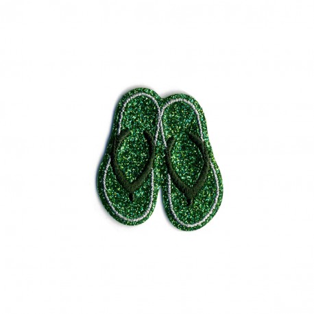 Tongs paillettes 4x3cm - Vert