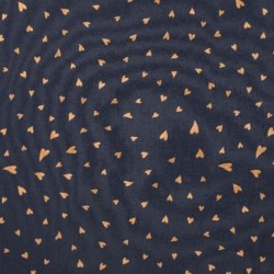 Tissu Jersey de Coton Imprimé Coeur Bleu Marine
