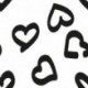 Tissu Jersey de Coton Imprimé Coeur Blanc