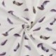 Tissu Jersey de Coton Imprimé Plume Blanc 