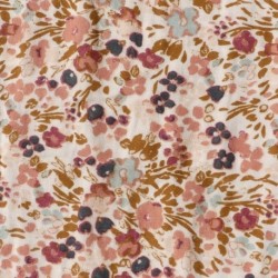 Tissu Double Gaze Imprimée Capucine Pampa Grande Laize